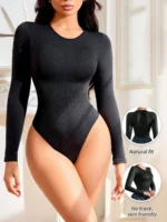BWQ 2-Pack Slimming Bodysuits – Seamless Long-Sleeve Tummy Control & Butt Lifter Shapewear Set - Image 3