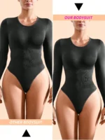 BWQ 2-Pack Slimming Bodysuits – Seamless Long-Sleeve Tummy Control & Butt Lifter Shapewear Set - Image 4